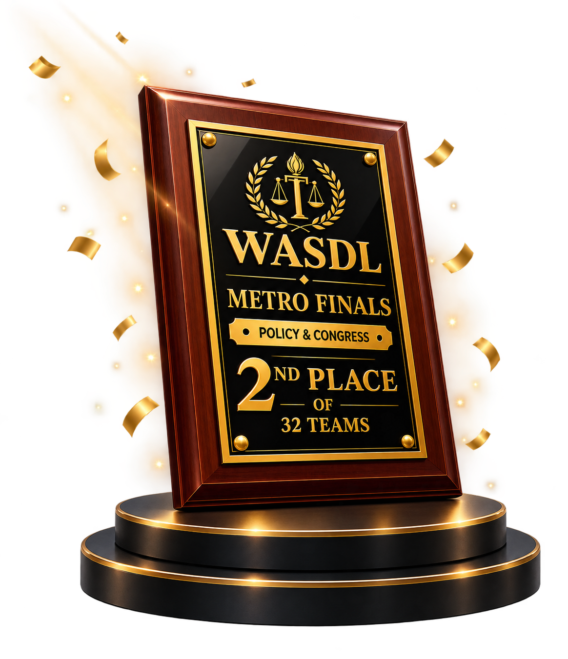 WASDL Metro Finals second-place plaque